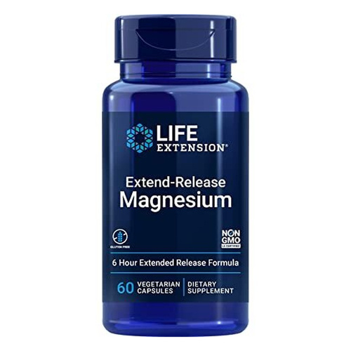 Life Extension Magnez o Przedłużonym Uwalnianiu Na Układ Sercowo-Naczyniowy i Zdrowe Kości 60 Kapsułek