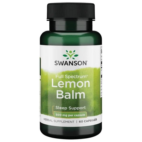Swanson Full Spectrum Lemon Balm 500mg Melisa Lekarska 60 Kapsułek