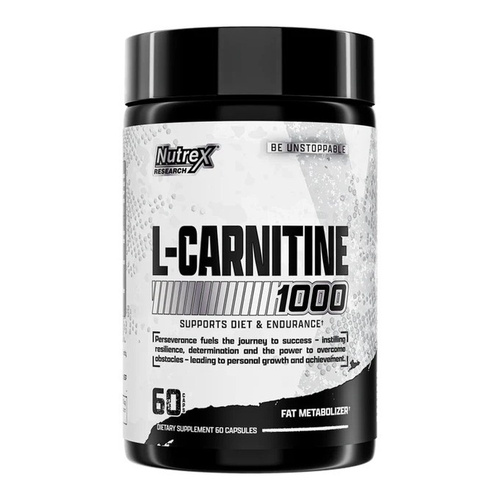 Nutrex Carnitine 1000 L-Carnitine L-Tartrate for Fat Burning and Energy Production 60 Capsules