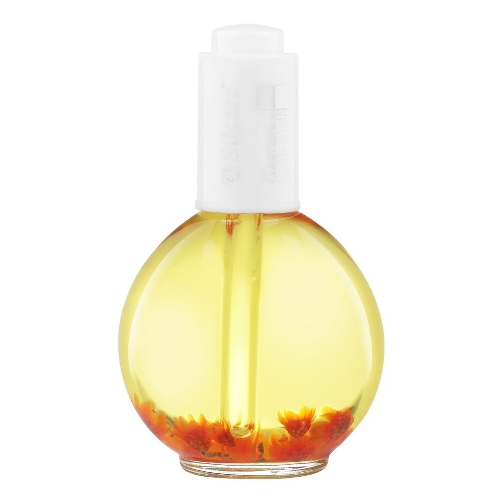 Silcare Garden of Colour Lemon Yellow Nail & Cuticle Oil with Flowers 75ml