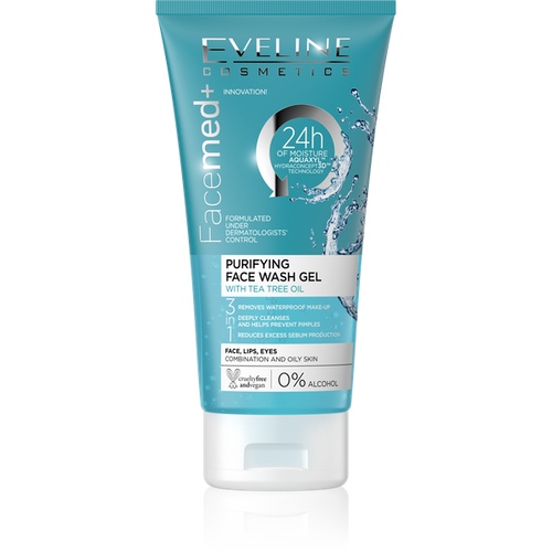 Eveline FaceMed+ Purifying Face Wash Gel with Tea Tree Oil for Combination and Oily Skin 150ml