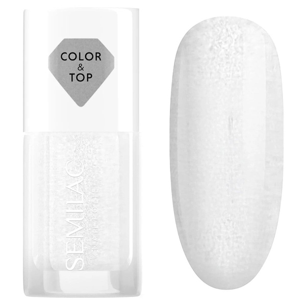 Semilac Classic Top Coat and Hybrid Gel Polish Silver Blush 7ml