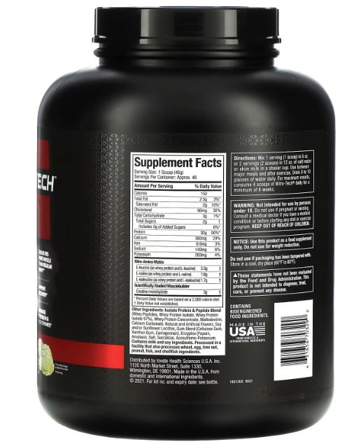 MuscleTech Nitro-Tech Vanilla Cream 1810g