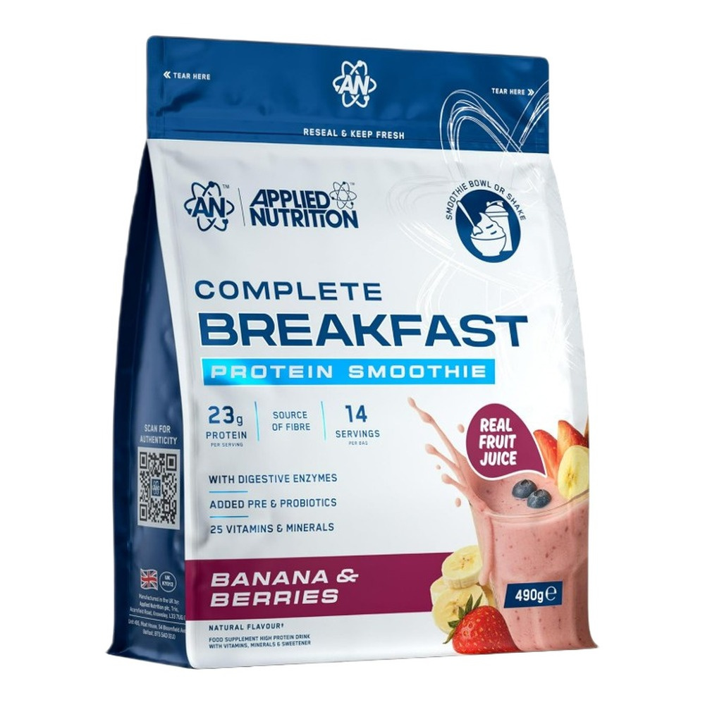 Applied Nutrition Complete Breakfast Protein Smoothie Powder Banana & Berries 490g
