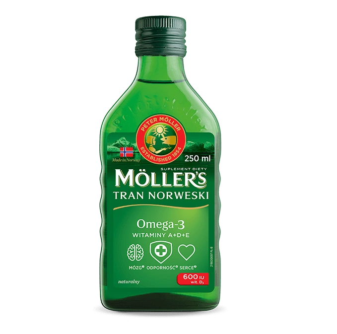 Mollers Tran Norweski o Aromacie Naturalnym dla Dzieci powyżej 3 Roku Życia i Dorosłych 250ml
