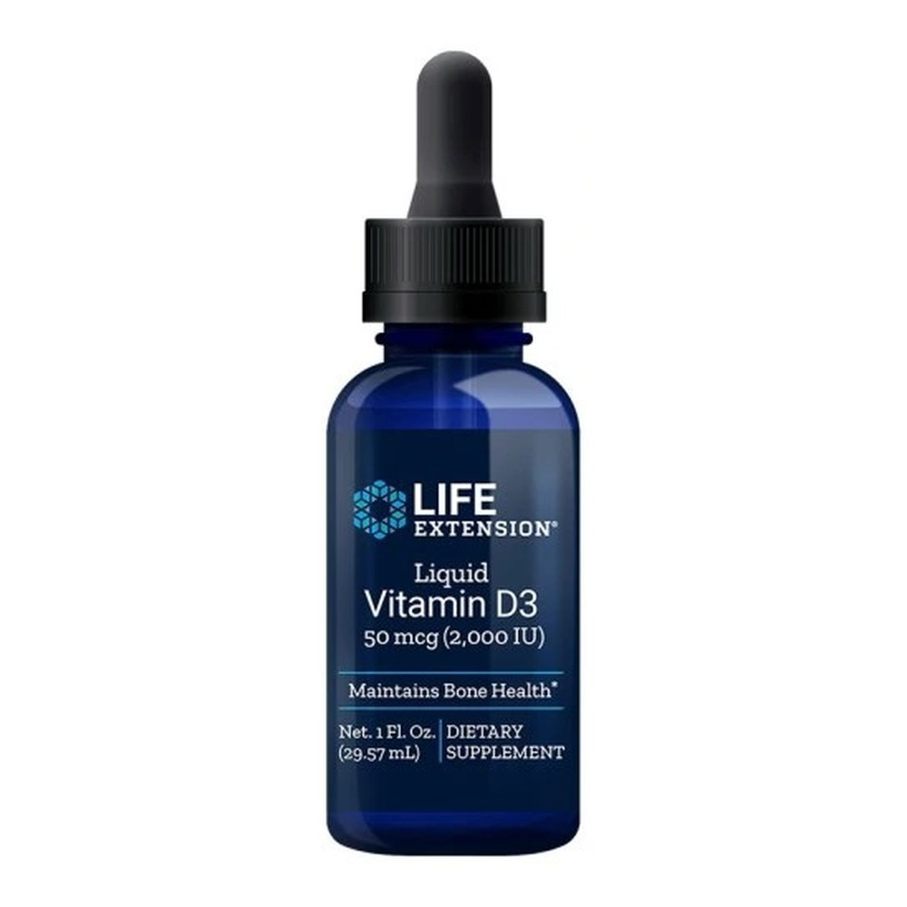 Life Extension Liquid Vitamin D3 50mcg 2000 IU for Immunity and Bone Health 29ml
