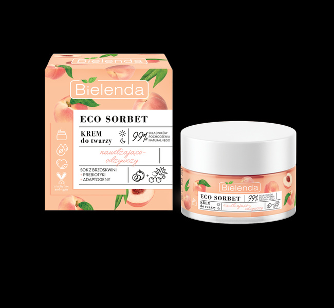 BIELENDA ECO Sorbet Brzoskwinia Krem Do Twarzy Nawilżająco-Odżywczy Na Dzień I Noc 50 Ml