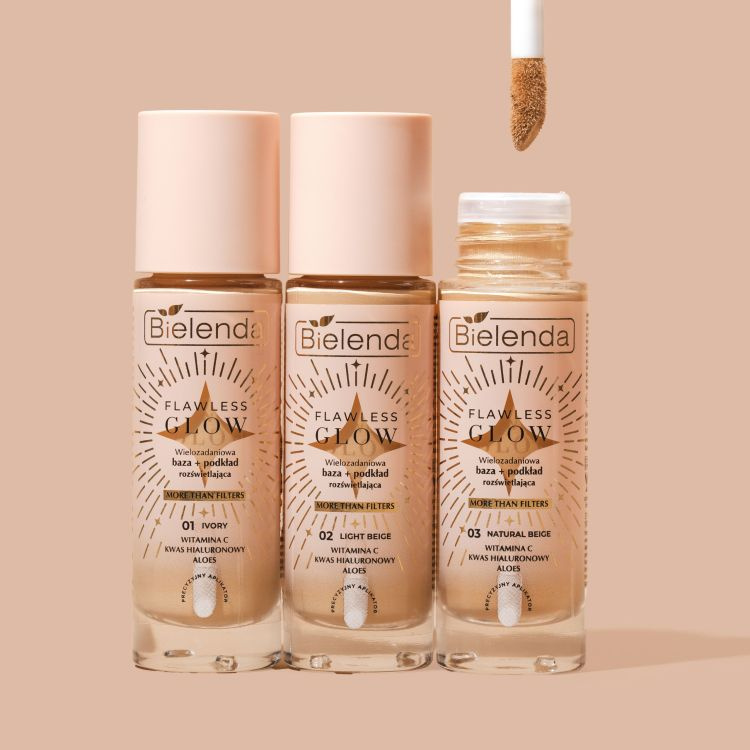 Bielenda Flawless Glow Wielofunkcyjna Baza i Podkład Rozświetlający 01 Ivory 30ml