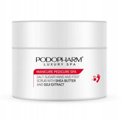 Podopharm Luxury Spa Salt-Sugar Hand and Foot Peeling with Shea Butter and Goji for Dry Cracked and Dehydrated Skin 300g