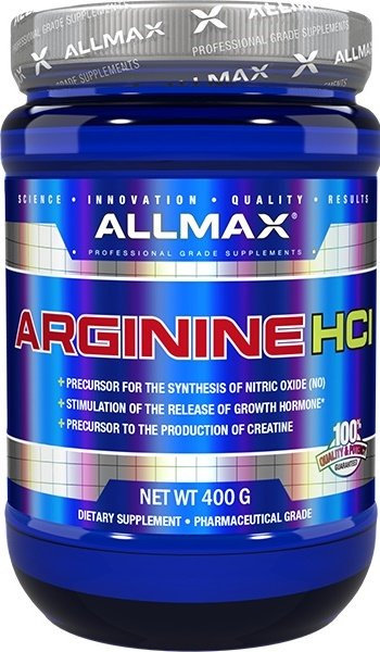 AllMax Nutrition Arginine HCl in Powder for Nitric Oxide Production 400g