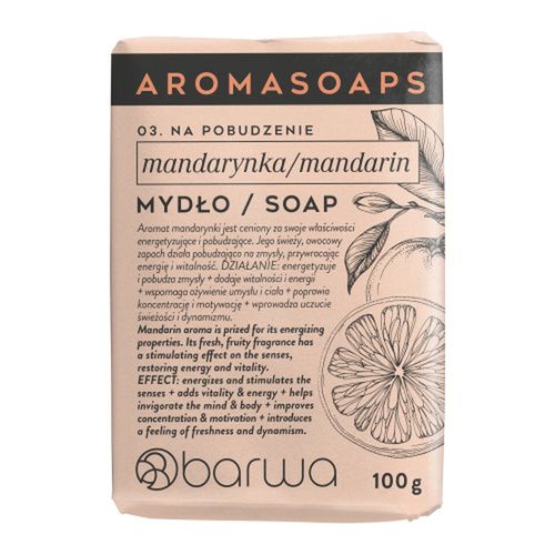 Barwa Aroma Soaps Na Pobudzenie Mydło w Kostce Mandarynka do Codziennego Stosowania 100g