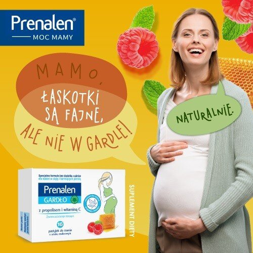 Prenalen Gardło Pastylki do Ssania dla Kobiet w Ciąży i Karmiących Piersią 16 Sztuk