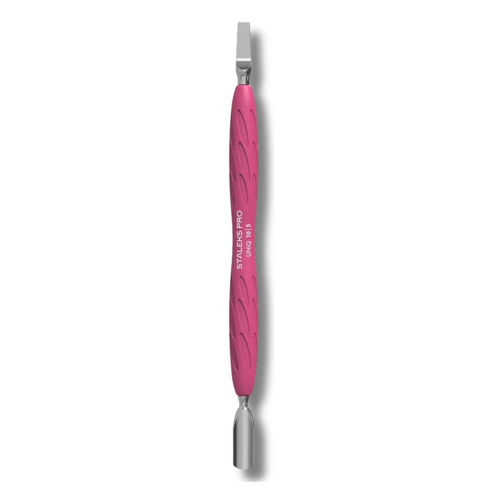 Staleks Pro UNIQ 10 Type 5 Gummy Double‑Ended Cuticle Pusher With Silicone Handle 1pc