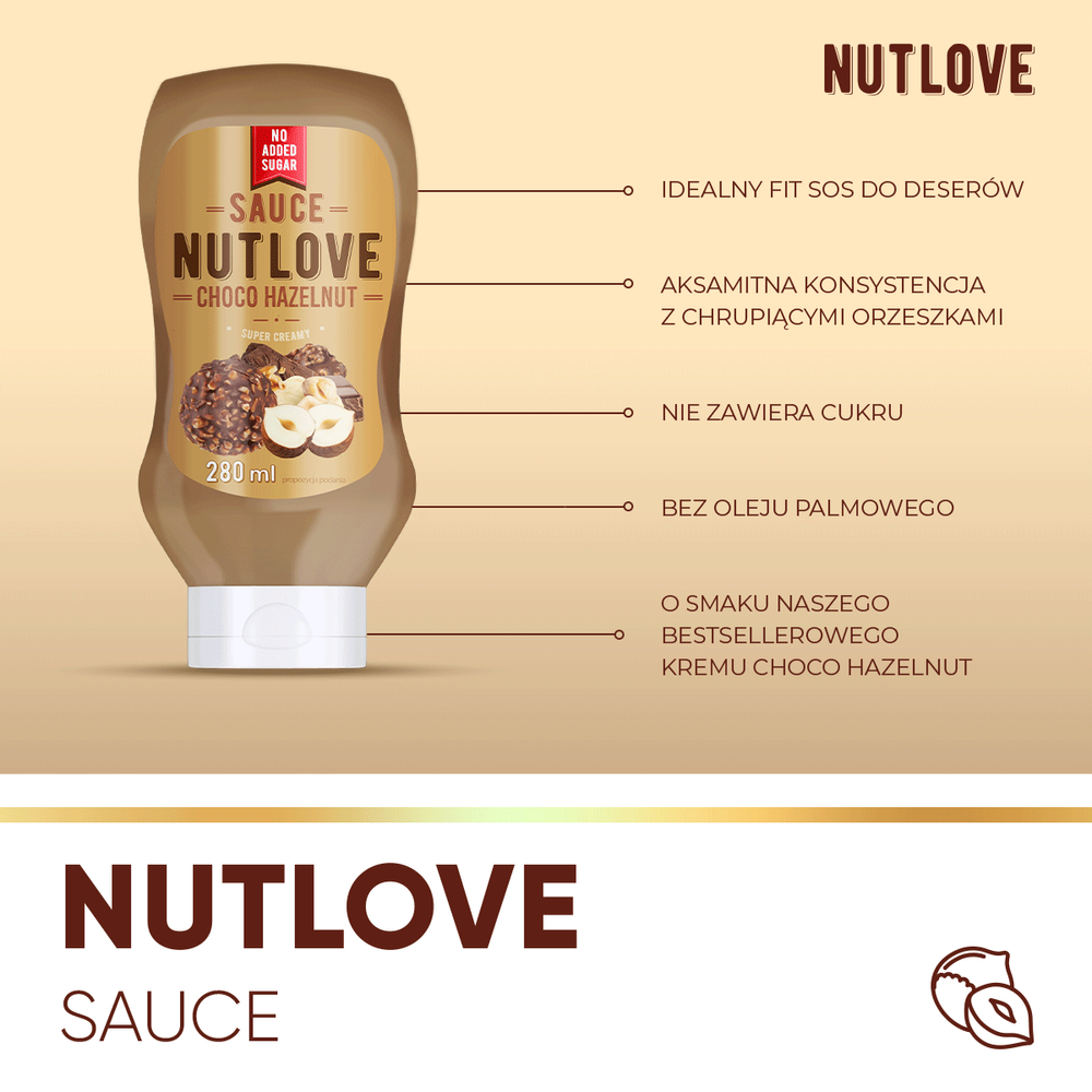 Allnutrition Nutlove Sauce Choco Hazelnut 280ml