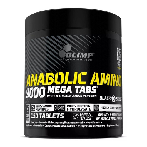 Olimp Nutrition Anabolic Amino 9000 Mega Tabs Aminokwasy na Budowę Masy Mięśniowej 150 Tabletek
