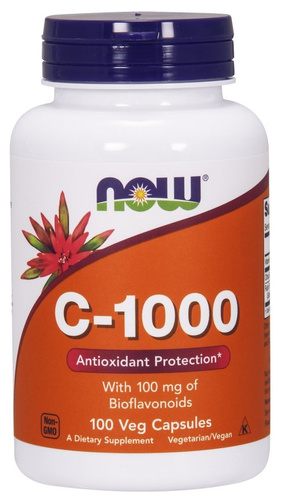Now Foods Vitamin C-1000 Bioflawonoidy i Rutyna Wspiera Odporność Kości i Stawy 100 Kapsułek