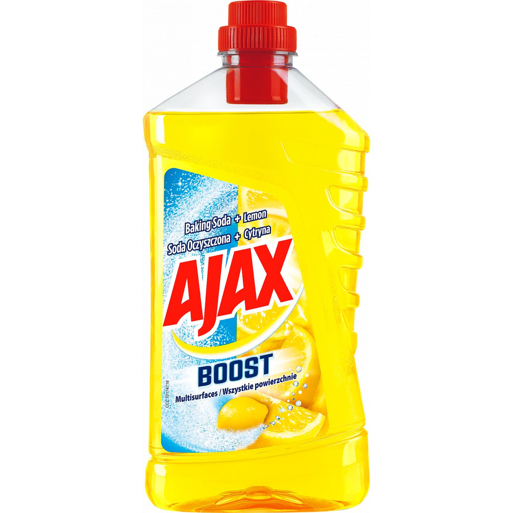 AJAX BOOST, Płyn Czyszczący Wszystkie Powierzchnie Soda Oczyszczona + Cytryna 1l