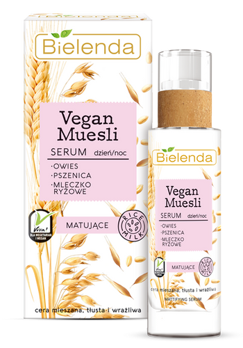 BIELENDA VEGAN Musli - Serum Matujące - Pszenica + Owies + Mleczko Ryżowe Best Before 31.10.26