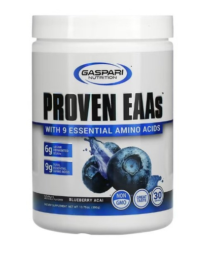 Gaspari Nutrition Proven EAAs Aminokwasy Egzogenne w Proszku na Regenerację i Wzrost Mięśni Jagoda Acai 390g