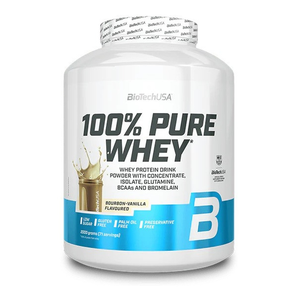 BioTechUSA 100% Pure Whey Protein Powder Bourbon-Vanilla 2000g