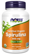 Now Foods Spirulina 500mg Wspiera Układ Krążenia Immunologiczny i Detoksykację 200 Tabletek