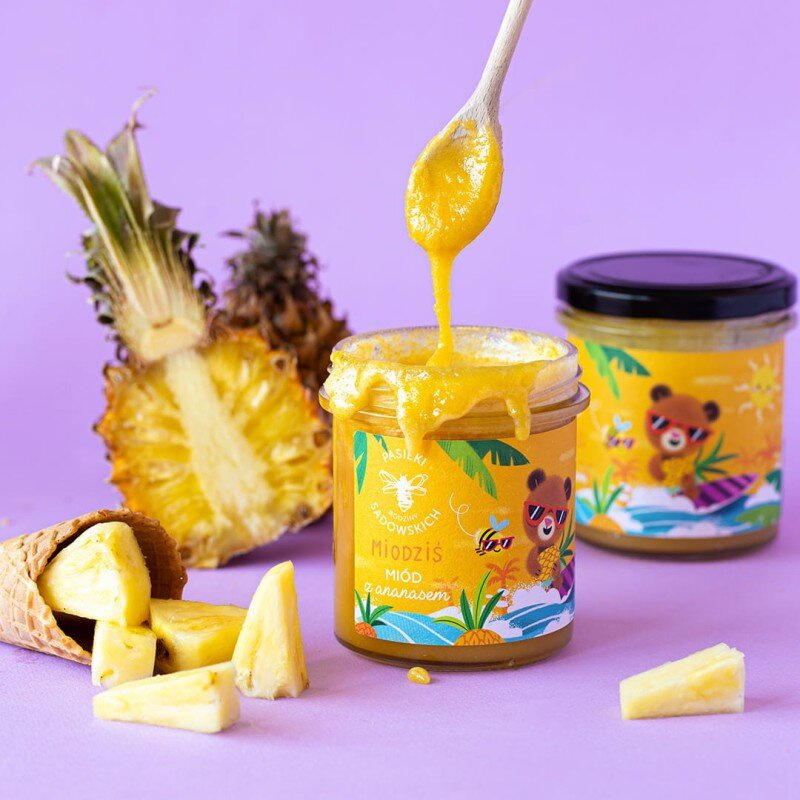 Pasieki Sadowskich Miodziś Honey with Pineapple for Children 430g