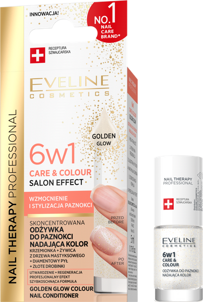 Eveline Nail Therapy Care & Color Concentrated Nail Conditioner Giving Golden Glow Color 5ml