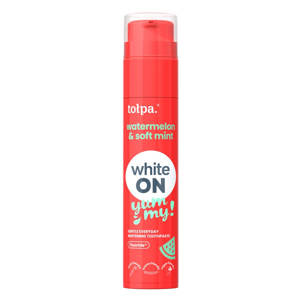 Tołpa White ON Yummy! pasta do zębów, wybielająca, Watermelon&Soft Mint, Pojemność: 60g