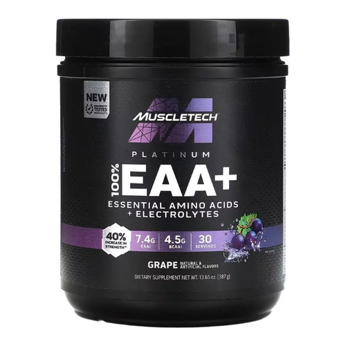 MuscleTech Platinum 100% EAA+ w Proszku Winogronowy na Siłę i Regenerację Mięśni 387g