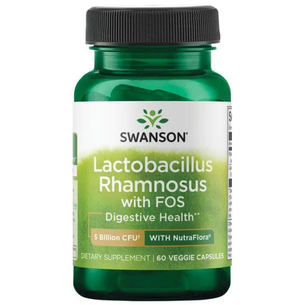 Swanson Lactobacillus Rhamnosus with FOS 5 Billion CFU 60 Vcapsules