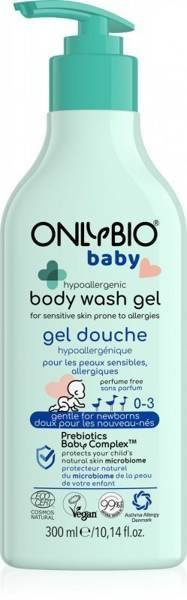OnlyBio Baby Hypoallergenic Body Wash Gel for Babies from 1st Day of Life for Atopic and Allergic Skin 300ml Best Before 14.09.26