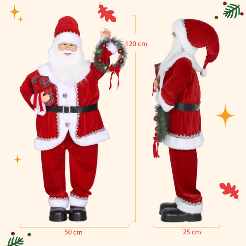 HOMCOM Dancing Santa Claus with Gift and Wreath, Play Music