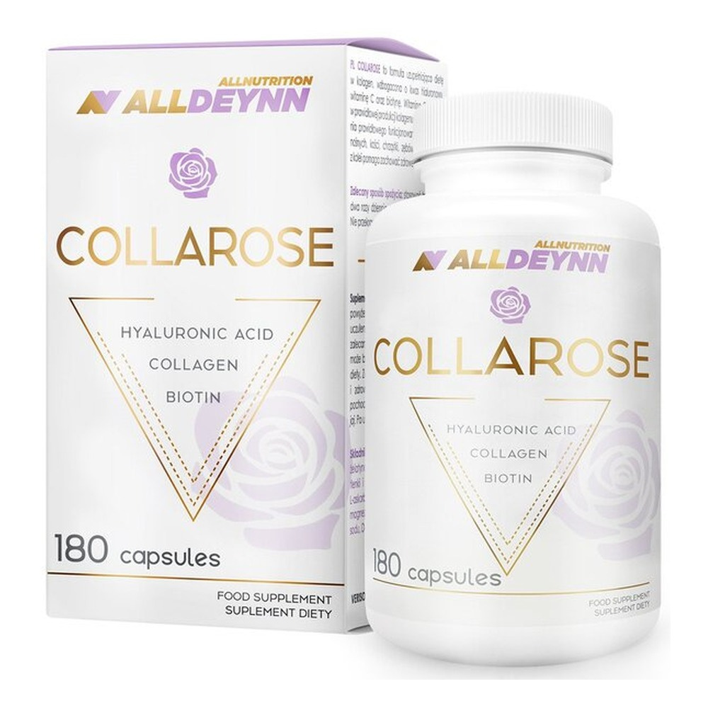 Alldeynn Collarose Hydrolizat Kolagenu Verisol® dla  Pięknej Zdrowej Skóry 180 Kapsułek