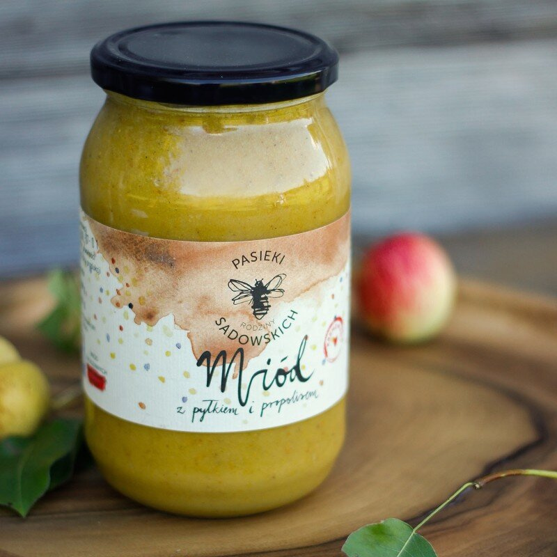 Pasieki Sadowskich Miód Wielokwiatowy z Pyłkiem i Propolisem 1150g