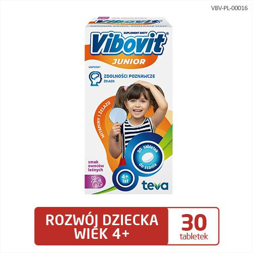 Vibovit Junior Vitamins + Iron Supports Child Development +4 Years 30 Pieces