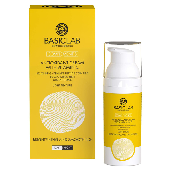 BasicLab Complementis Light Texture Antioxidant Cream with Vitamin C Brightening and Smoothing for Day and Night 50ml