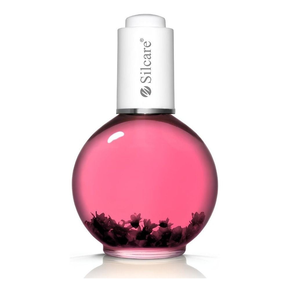Silcare Garden of Colour Raspberry Light Pink Nail & Cuticle Oil with Flowers 75ml