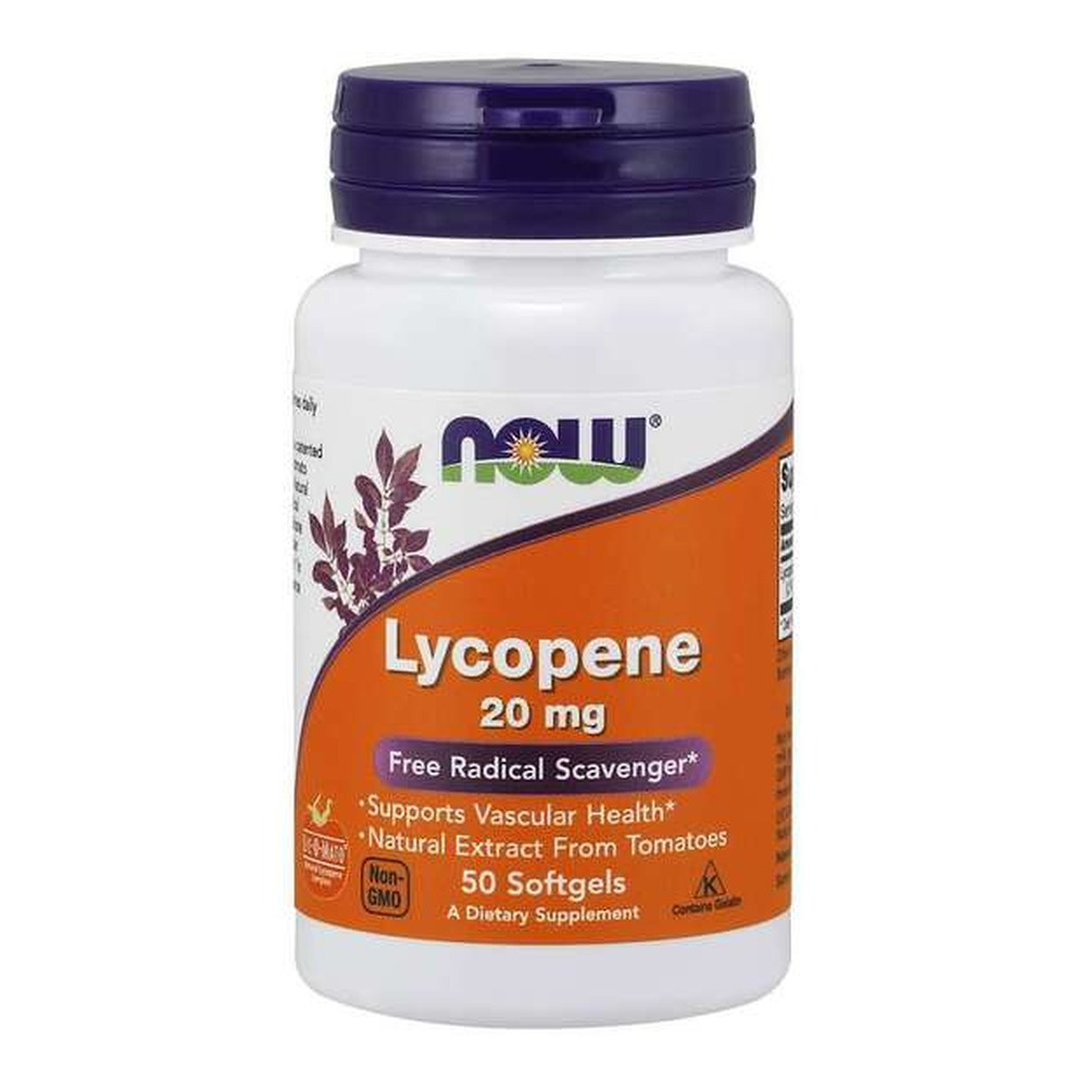 NOW Foods Lycopene 20mg For Vascular and Prostate Health 50 Softgels