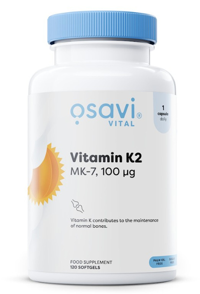 Osavi Witamina K2 MK-7 100mcg na Zdrowe Kości i Prawidłowe Krzepnięcie Krwi 120 Kapsułek