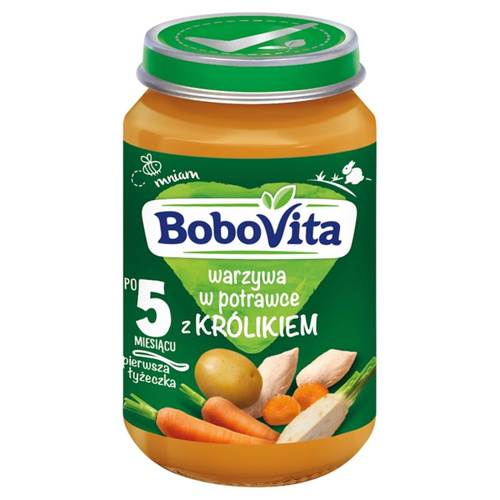BoboVita Vegetables in a Pot with Rabbit for Babies after 5 Months of Life 190g Best Before 16.07.26
