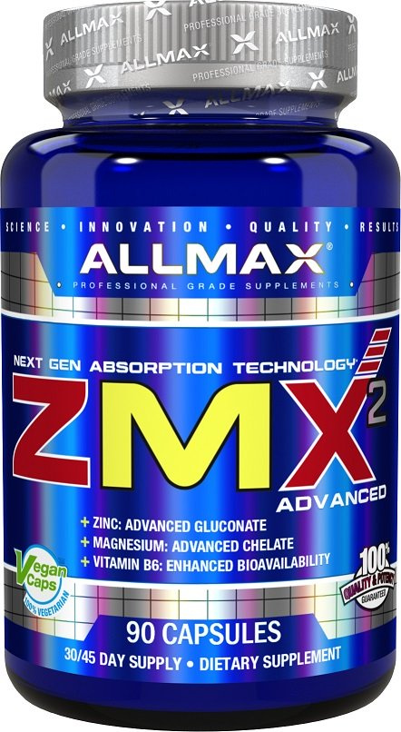 AllMax Nutrition ZMX 2 Advanced Suplement z Cynkiem Magnezem i Witaminą B6 90 Kapsułek