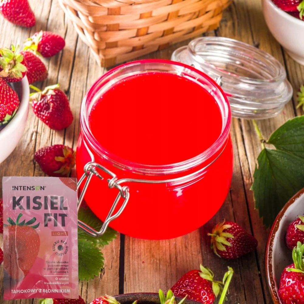 Intenson Light Kisiel Fit z Tapioki o Smaku Truskawkowym bez Dodatku Cukru 20g