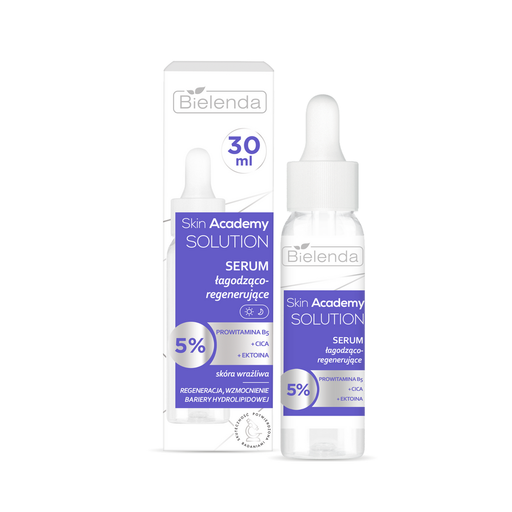 Bielenda Skin Academy Solution Serum Łagodząco - Regenerujące 5% Provitamina B5 Cica i Ektoina dla Skłóry Wrażliwej 30ml