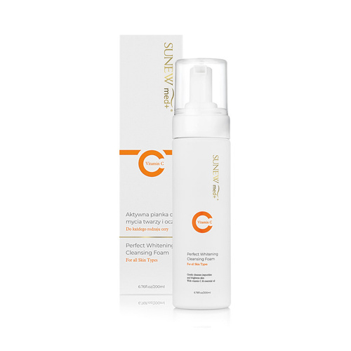 SunewMed + Perfect Whitening Cleansing Foam with Vitamin C for Face and Eye for All Skin Types 200ml