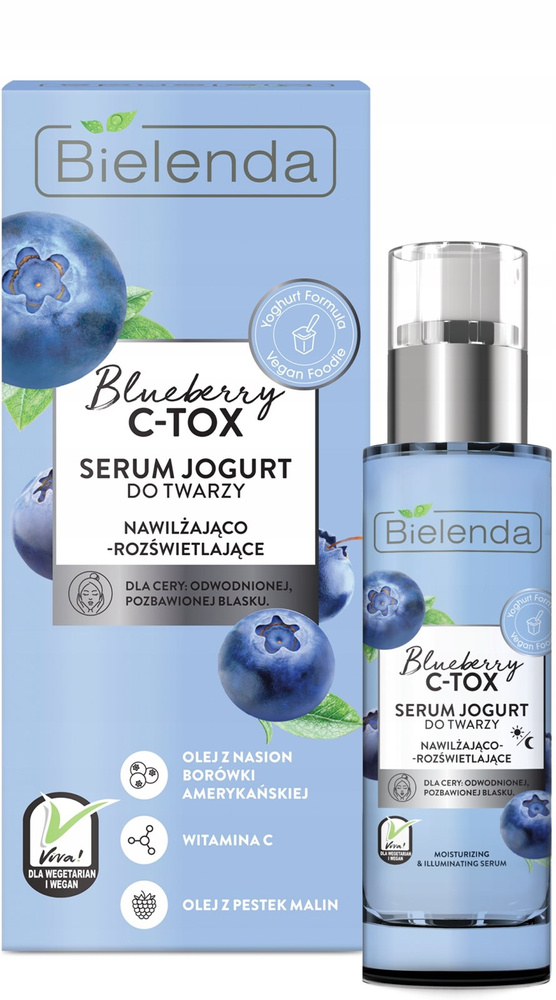 Bielenda Blueberry C Tox Serum Moisturizing Brightening Yogurt Iluminating 30g