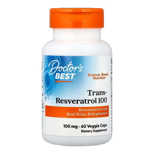 Doctor's Best Trans-Resveratrol 100, 100mg Capsules 60 vcaps
