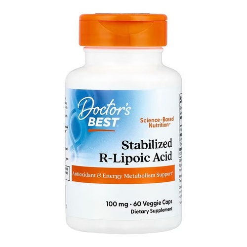 Doctor's Best Stabilized R-Lipoic Acid, 100mg Capsules 60 vcaps