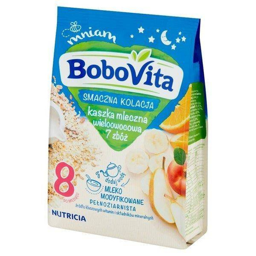 BoboVita Smaczna Kolacja Kaszka Meczna Wieloowocowa 7 Zbóż po 8 Miesiącu 230g