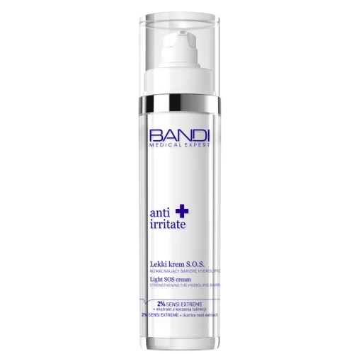 Bandi Anti Irritate Lekki Krem S.O.S. Wzmacniajacy Barierę Hydrolipidową dla Skóry Wrażliwej Podrażnionej 50ml