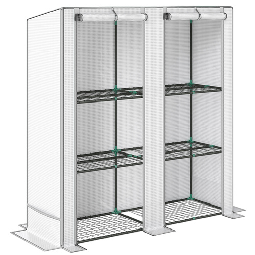 Outsunny Three-Tier Mini Greenhouse - White